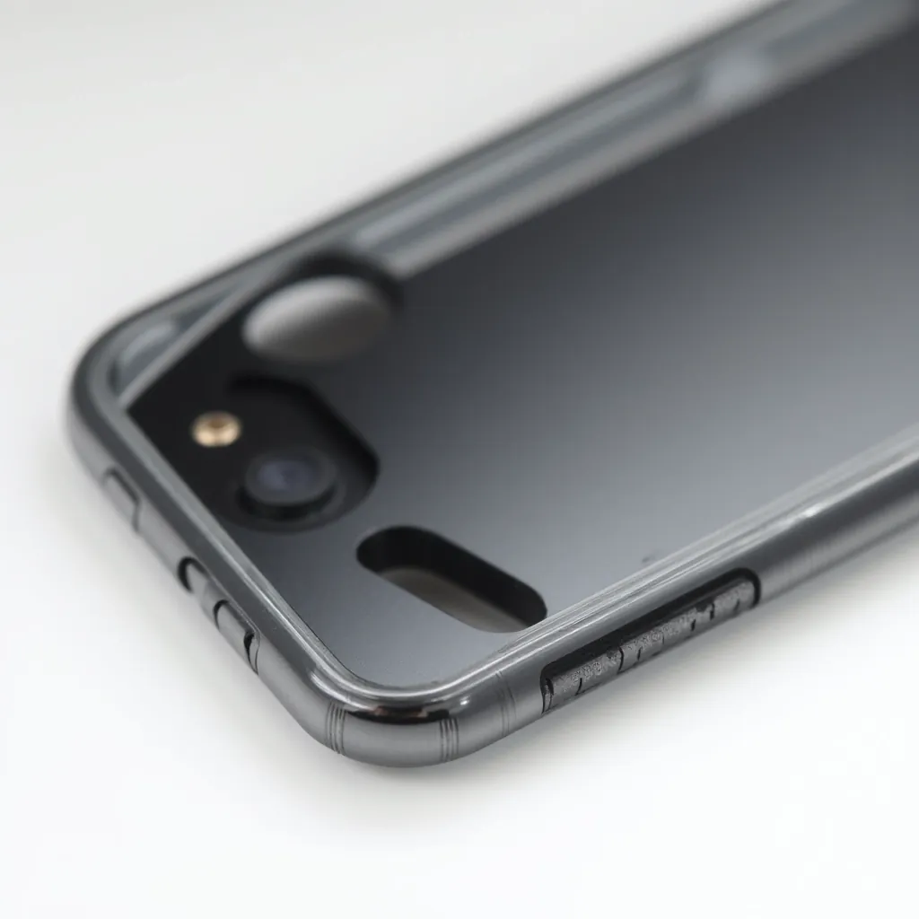 Close-up detail of aluminum bumper frame showing anodized black finish, threading for modular accessories, and precision machined edges with sharp focus